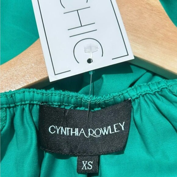 Cynthia Rowley Kasbah Cotton Poplin Balloon Sleeve Tie Neck Tiered Mini Tent Dre - Picture 5 of 6